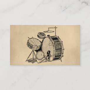Vintage trummar satsen trummar visitkort