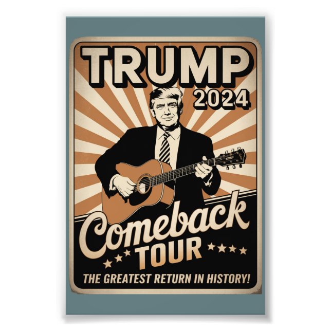 Vintage TRUMP 2024 Rocks COMEBACK TOUR  Fototryck (Framsidan)