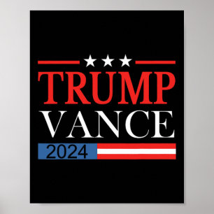 Vintage Trump Vance 2025 Retro Amerikansk Flagga M Poster