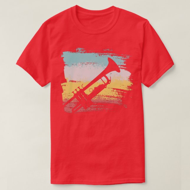 Vintage Trumpet Player T Shirt (Design framsida)
