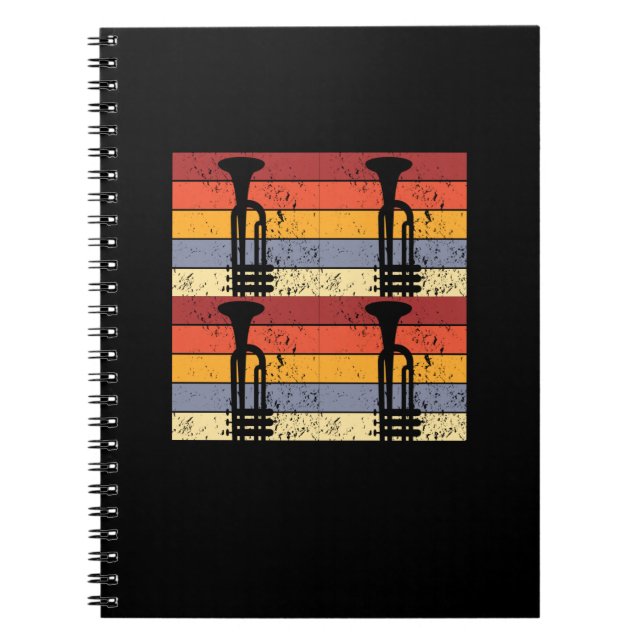 Vintage Trumpetdesign Anteckningsbok (Framsidan)