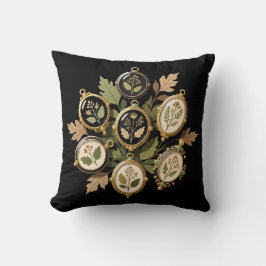 Vintage tryckta botaniska ornament konsttryck kudde