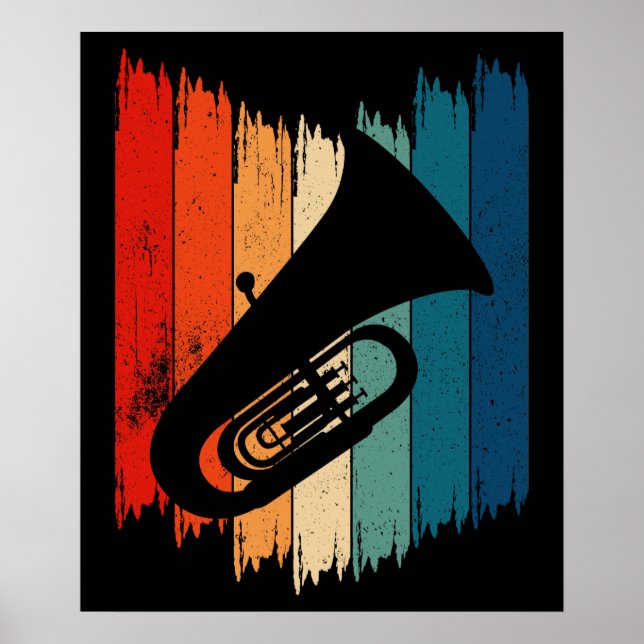 Vintage Tuba Retro Tuba Poster (Framsidan)