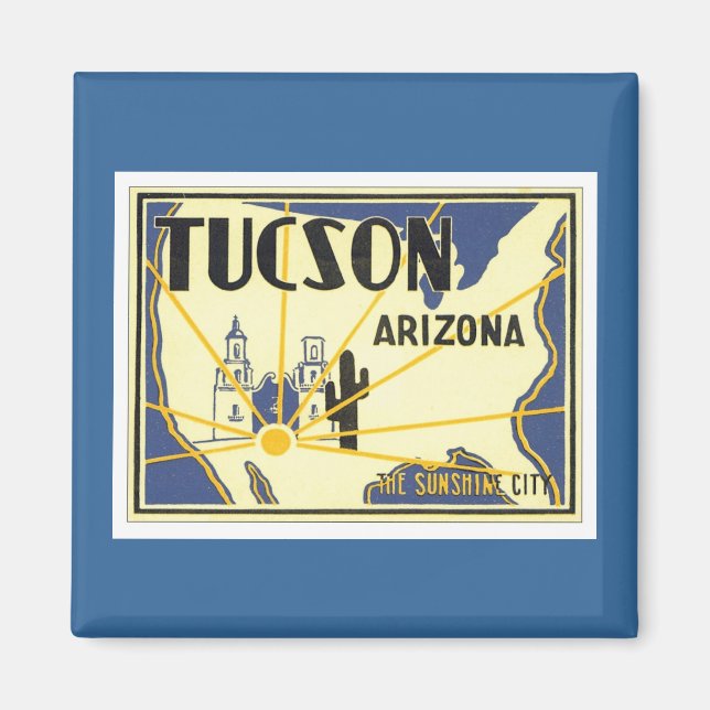 Vintage Tucson Arizona Magnet (Framsidan)