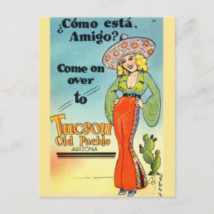 Vintage Tucson Old Pueblo Arizona Vykort
