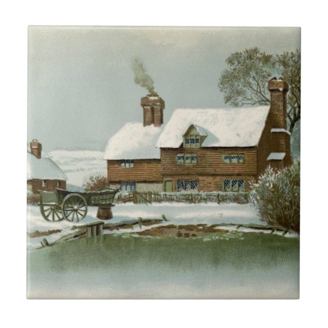 Vintage Tudor Land Cottage Kakelplatta (Framsidan)