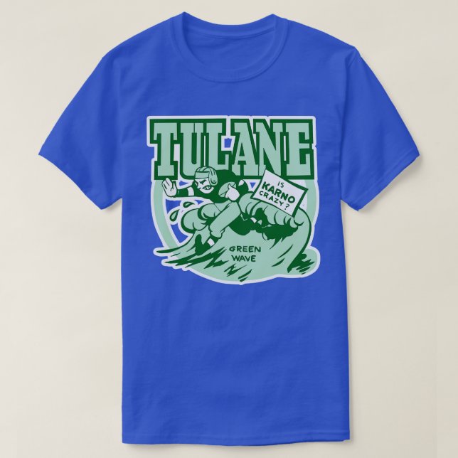 Vintage Tulane Crazy Karno T Shirt (Design framsida)