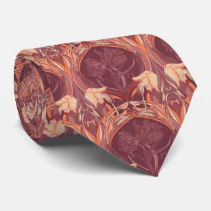 Vintage Tulip Art nouveau Neck Tie Slips