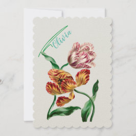 Vintage Tulip Botanical Illustration Inbjudningar