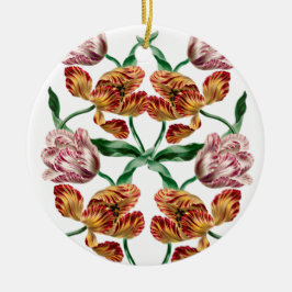 Vintage Tulip Botanical Illustration Julgransprydnad Keramik