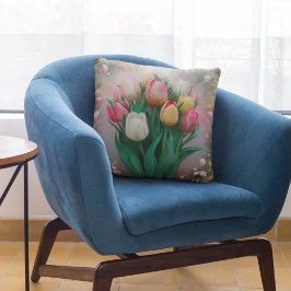 Vintage Tulip Bouquet Dekorativ kudde
