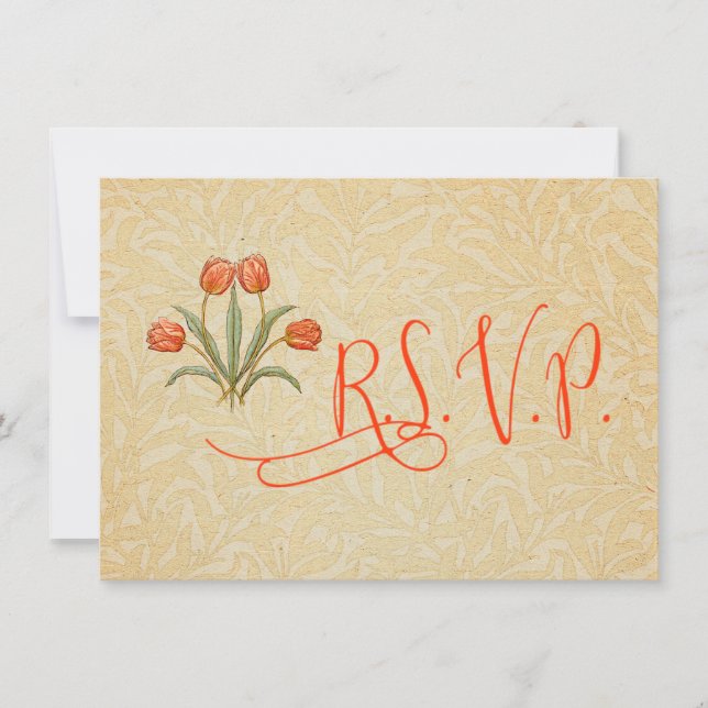 Vintage Tulip Morris Målningssamling Inbjudningar (Framsida)