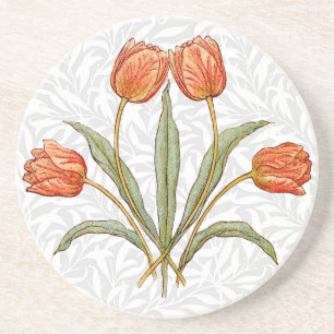 Vintage Tulip Morris Målningssamling Underlägg Sandsten