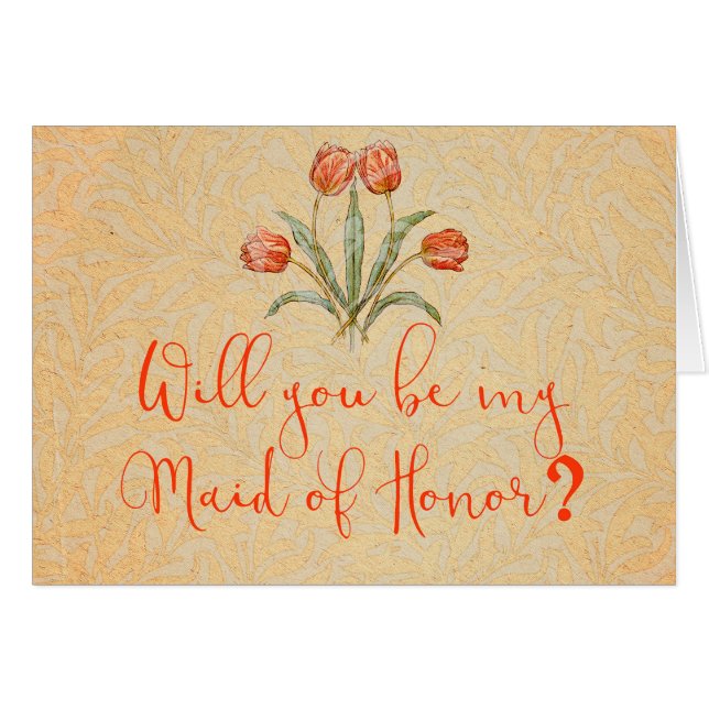 Vintage Tulip Morris Painting Collection Hälsningskort (Framsidan Horizontal)