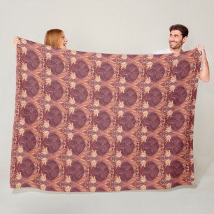 Vintage Tulips Art nouveau Fleece Blanket