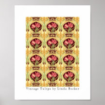 Vintage Tulips av Linda Becker Poster