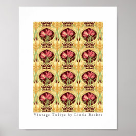Vintage Tulips av Linda Becker Poster