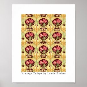 Vintage Tulips av Linda Becker Poster