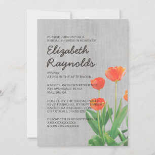 Vintage Tulips Inbjudningskort för möhippa