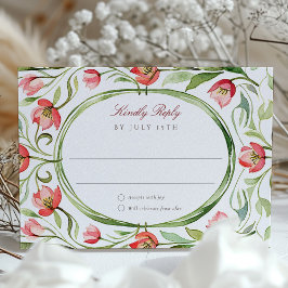 Vintage Tulips Wedding RSVP Card Inbjudningar