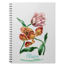 Vintage Tulpan Botanisk Illustration Anteckningsbok
