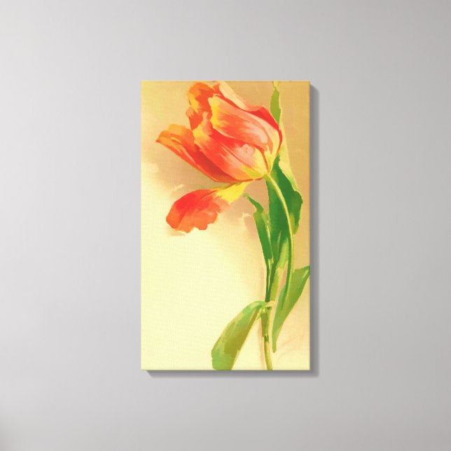 Vintage Tulpanfärgning Lämnat lutning Canvastryck (Framsida)