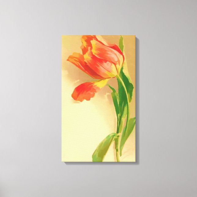Vintage Tulpanfärgning Lämnat lutning Canvastryck (Framsida)