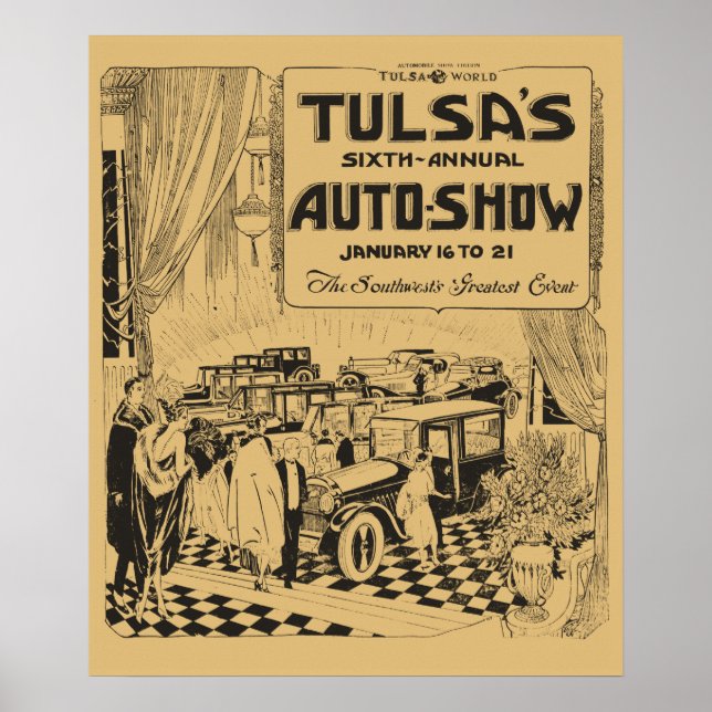 Vintage Tulsa 1922 Automobile-tidningen och Poster (Framsidan)