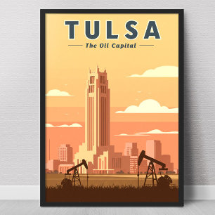 Vintage Tulsa Oklahoma Poster
