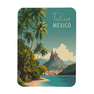Vintage Tulum Mexico Travel Magnet