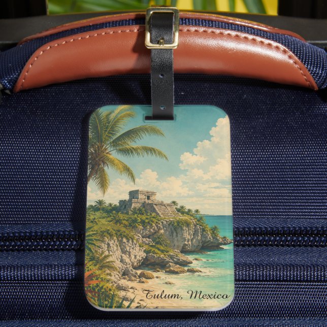 Vintage Tulum Mexiko Bagagebricka (Framsida Insitu 2)