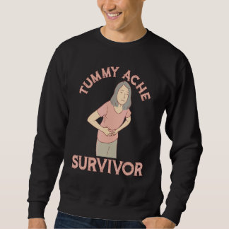 Vintage Tummy Ache Survivor Stomachache IBS Men Wo Lång Ärmad Tröja