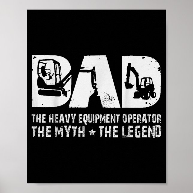 Vintage tung utrustning operatör Pappa Myten  Poster (Framsidan)