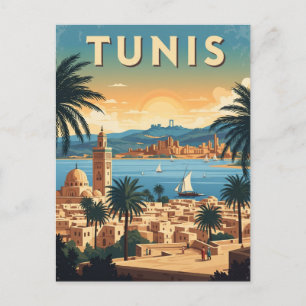 Vintage Tunis Tunisien Travel Vykort