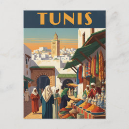 Vintage Tunis Tunisien Travel Vykort