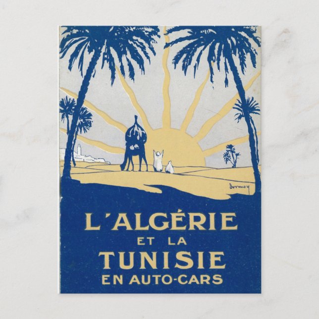 Vintage Tunisie Resevykort Vykort (Framsida)