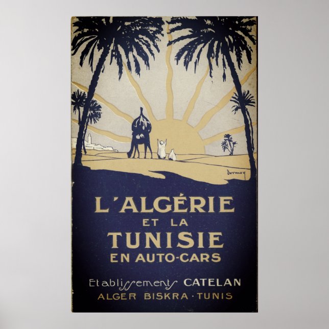 Vintage Tunisie Travel Poster (Framsidan)