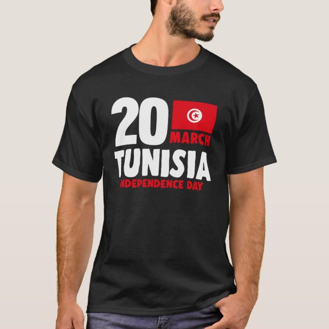 Vintage Tunisien Flagga Patriotic Tunisisian Indep T Shirt (Framsida)