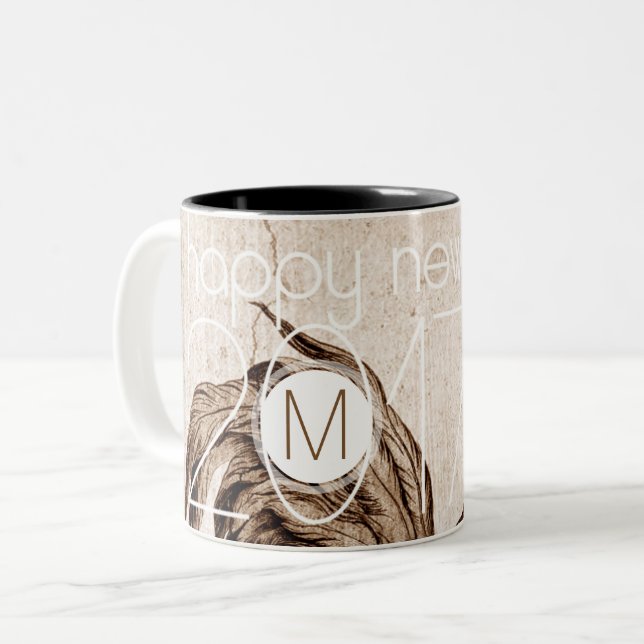 Vintage Tupp År 2017 Monogram Mugg (Framsida vänster)