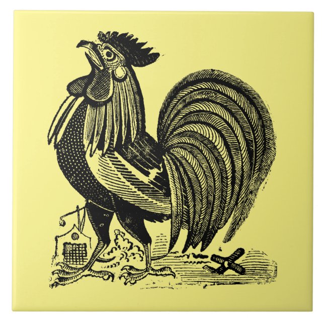 Vintage Tupp av José Guadalupe Posada Kakelplatta (Framsidan)