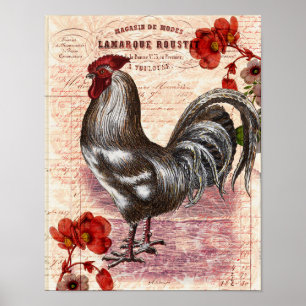 Vintage Tupp Blommigt Ephemera Poster