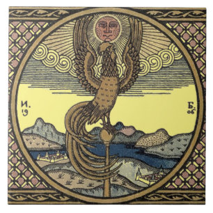 Vintage Tupp Crowing to God Sol by Bilibin Kakelplatta