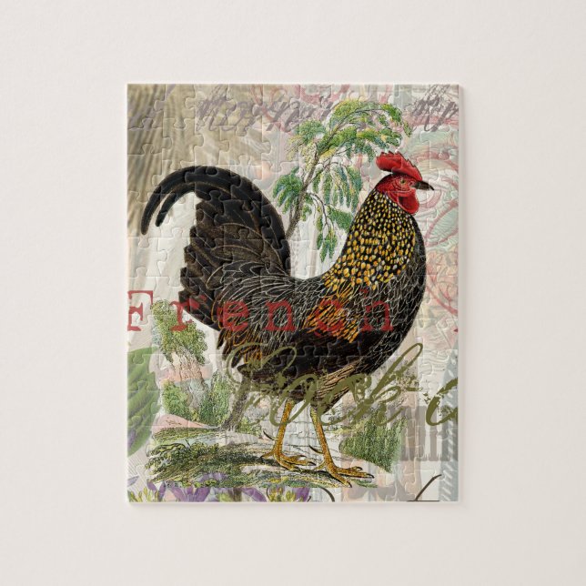 Vintage Tupp Fransk Collage Art Pussel (Vertikal)