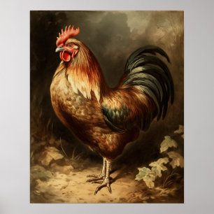 Vintage Tupp Gårdshus Konsttryck Poster