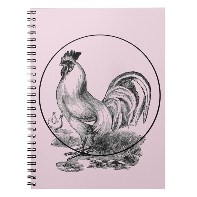 Vintage tupp illustration bok anteckningsbok (Framsidan)