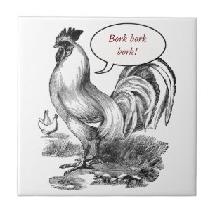 Vintage tupp illustration kakelplatta