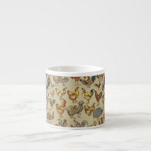 Vintage Tupp Kycklingmönster: Farmhouse Art