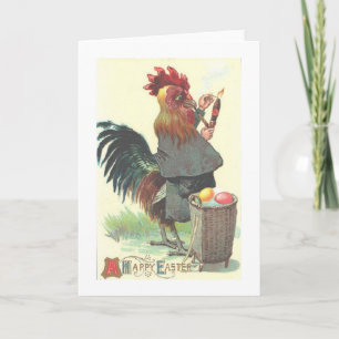 Vintage Tupp med Cigar Påsk Card Helgkort