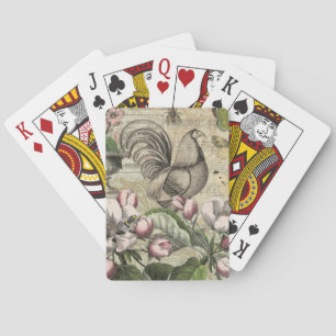 Vintage Tupp Trädgårdskollage Konst: Fransk Landsb Casinokort