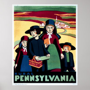 VINTAGE Turismreklam WPA för LANRAL PENNSYLVANIA Poster